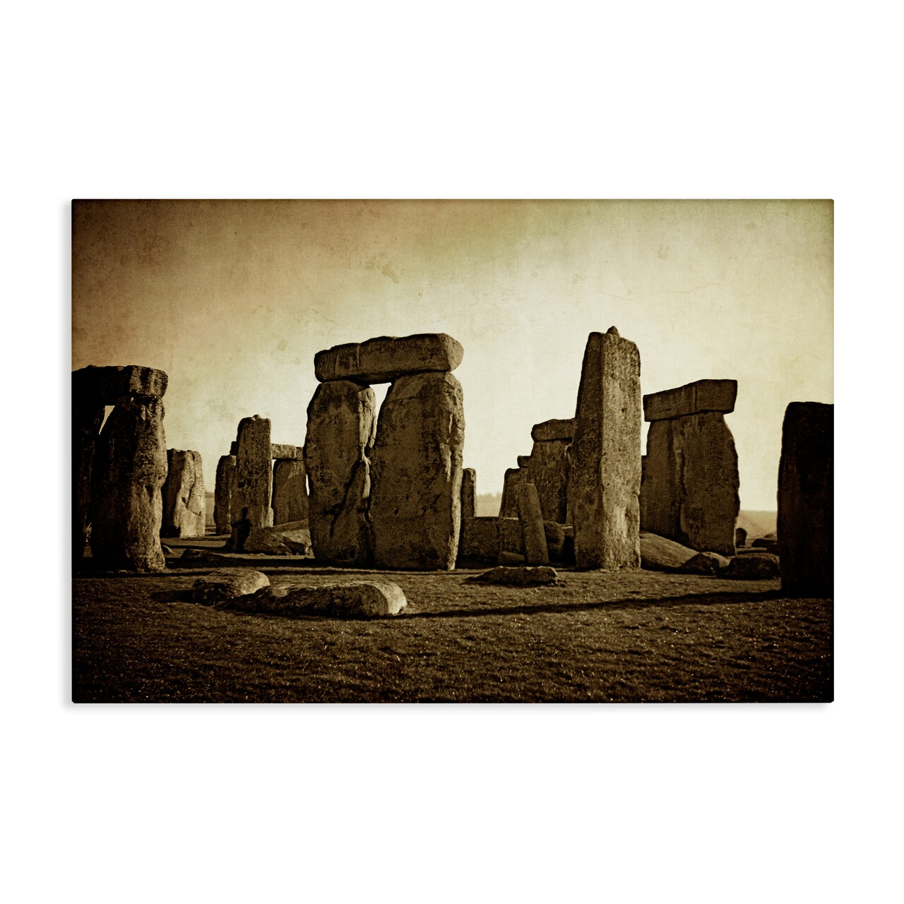 Stupell Industries Distant Stonehenge Sepia Canvas Wall Art Design by Graffi*tee Studios